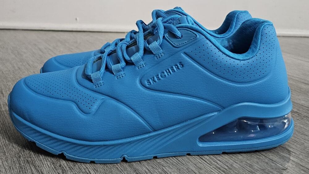 Skechers 73690 Uno Stand on Air Memory Foam Lace Up Sneaker Blue Sz 10